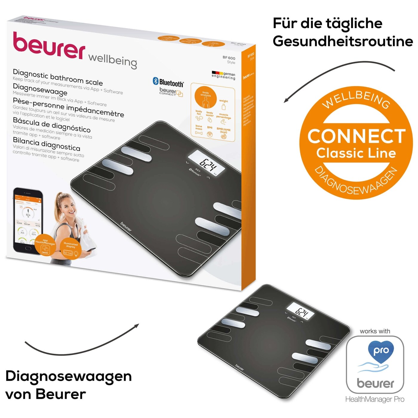 Beurer BF 600 Style Bluetooth Diagnosewaage