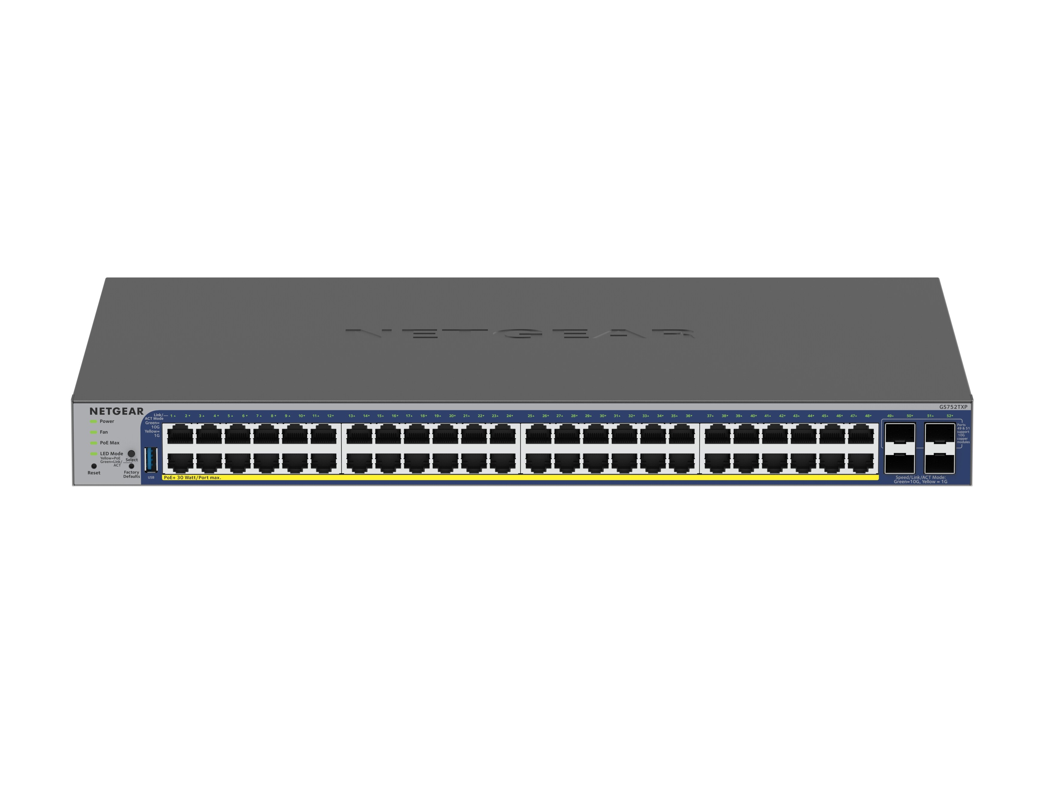 Netgear GS752TXPv3 52 Port Gigabit PoE+ Smart Switch