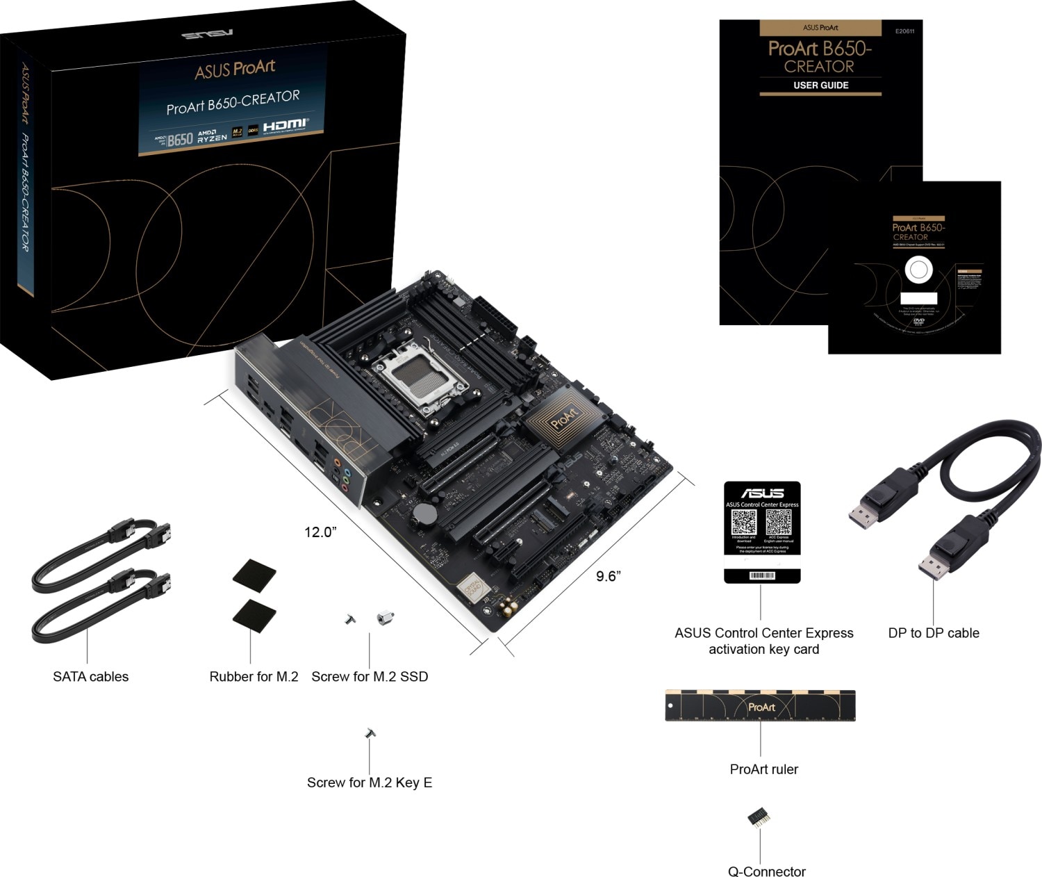 ASUS ProArt B650-Creator ATX Mainboard Sockel AM5 M.2/USB3.2 Typ-C/HDMI/DP/LAN