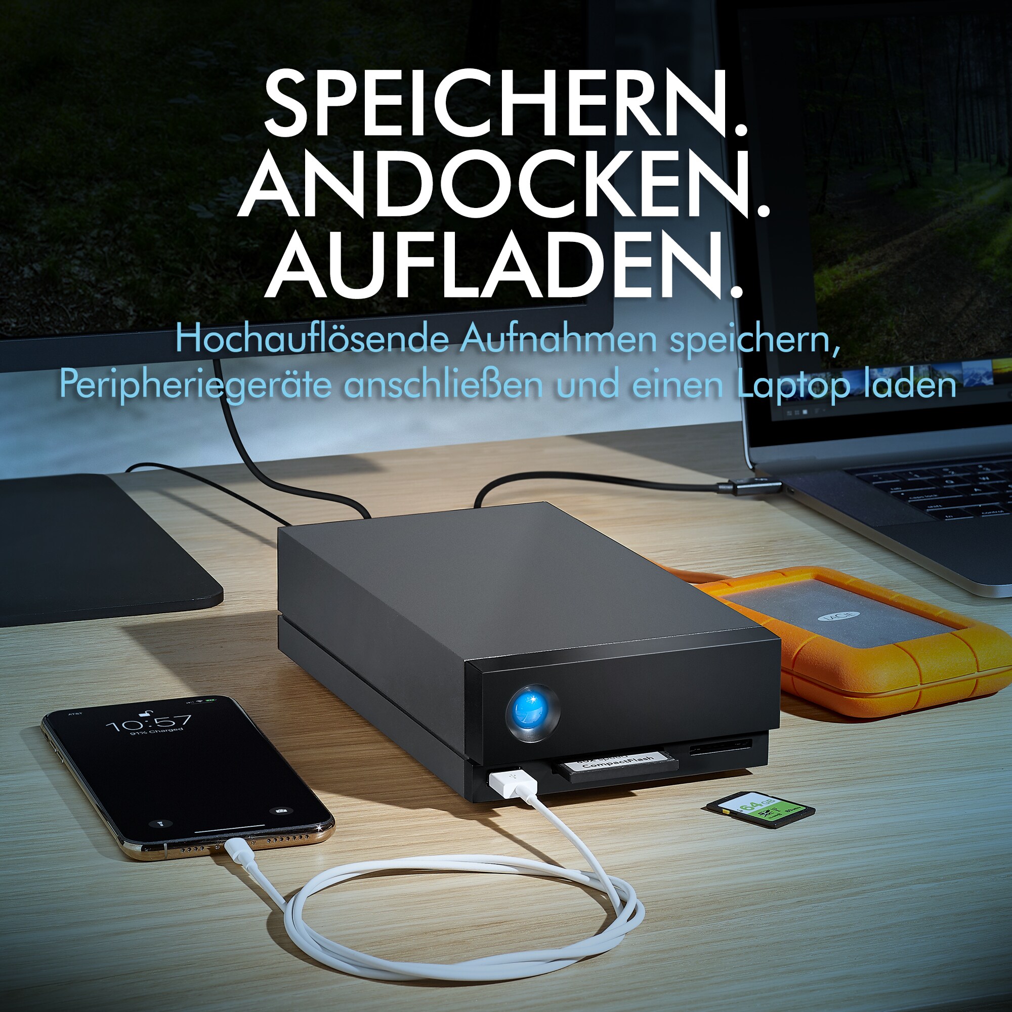 LaCie 1 Big Dock 24TB USB 4 / Thunderbold 4 Schwarz