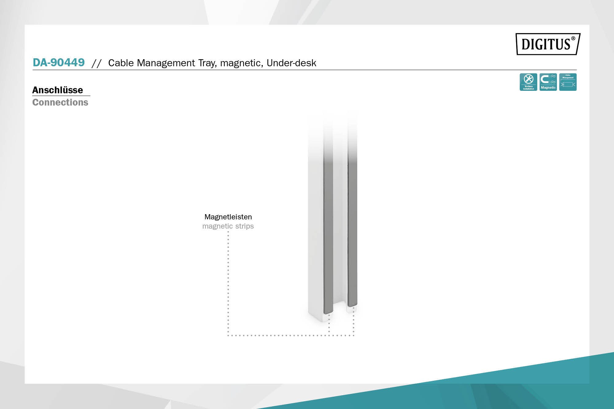 DIGITUS magnetischer Kabelmanagement Kanal weiß