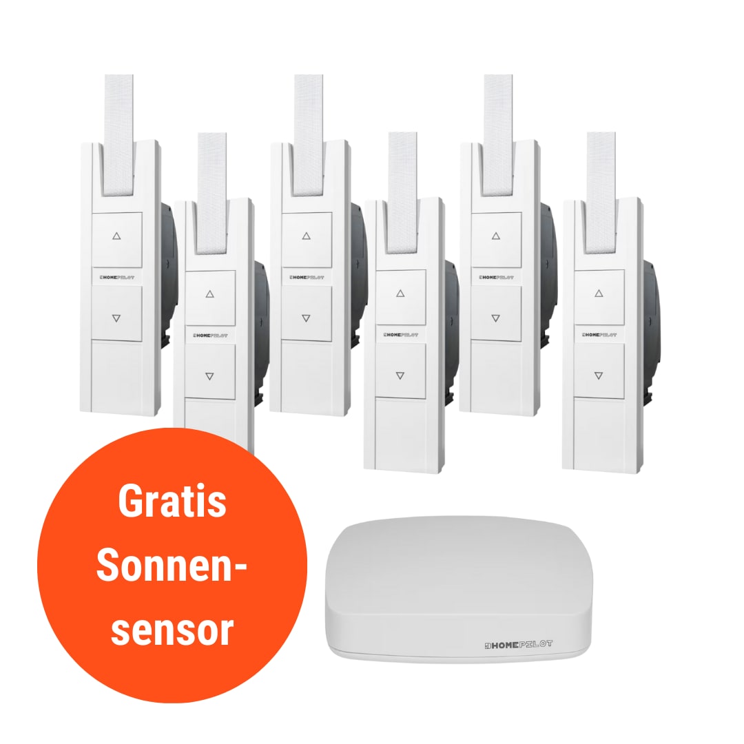 Homepilot Starter Set Smarte Beschattung • 6 Gurtwickler RolloTron Pure smart