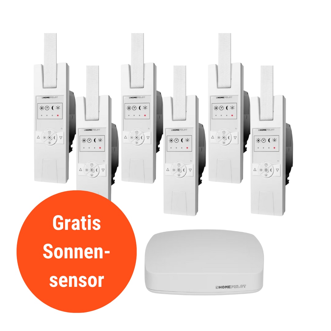 Homepilot Starter Set Smarte Beschattung • 6 Gurtwickler RolloTron Classic smart