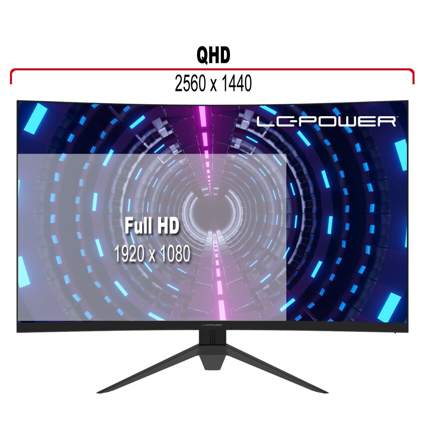 LC-Power M32-QHD-165-C-V2 80cm (31,5") QHD VA Gaming Monitor Curved 16:9 HDMI/DP