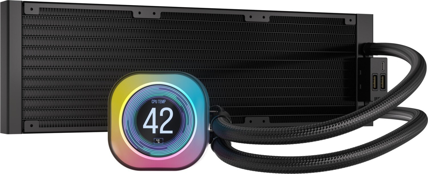 Corsair ICUE LINK H150i LCD RGB Wasserkühlung 360 mm Intel und AMD CPU schwarz