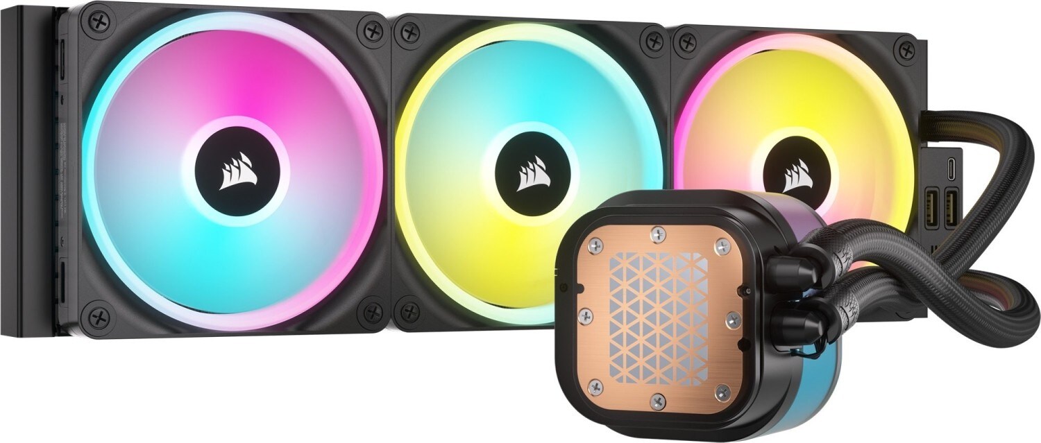 Corsair ICUE LINK H150i LCD RGB Wasserkühlung 360 mm Intel und AMD CPU schwarz