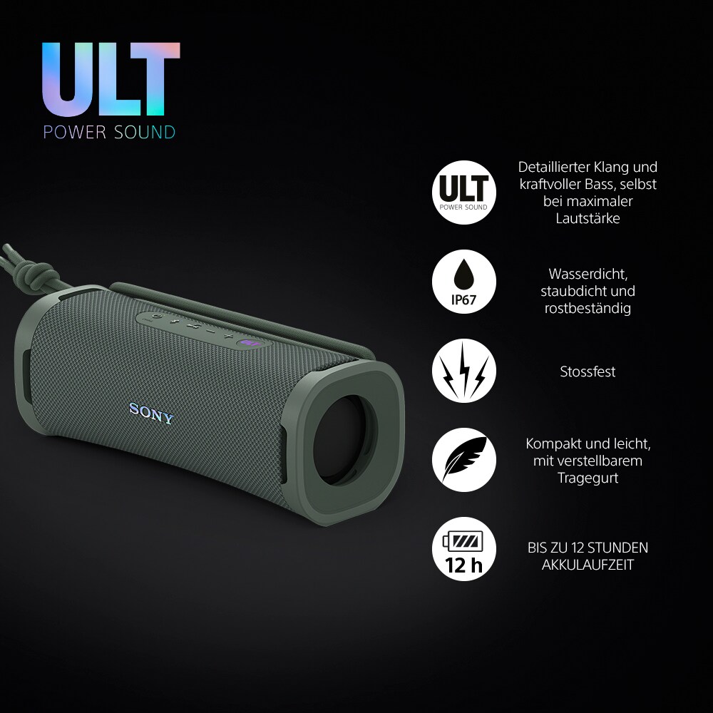 Sony SRS-ULT10H ULT FIELD 1 mobiler Outdoor-Lautsprecher grau