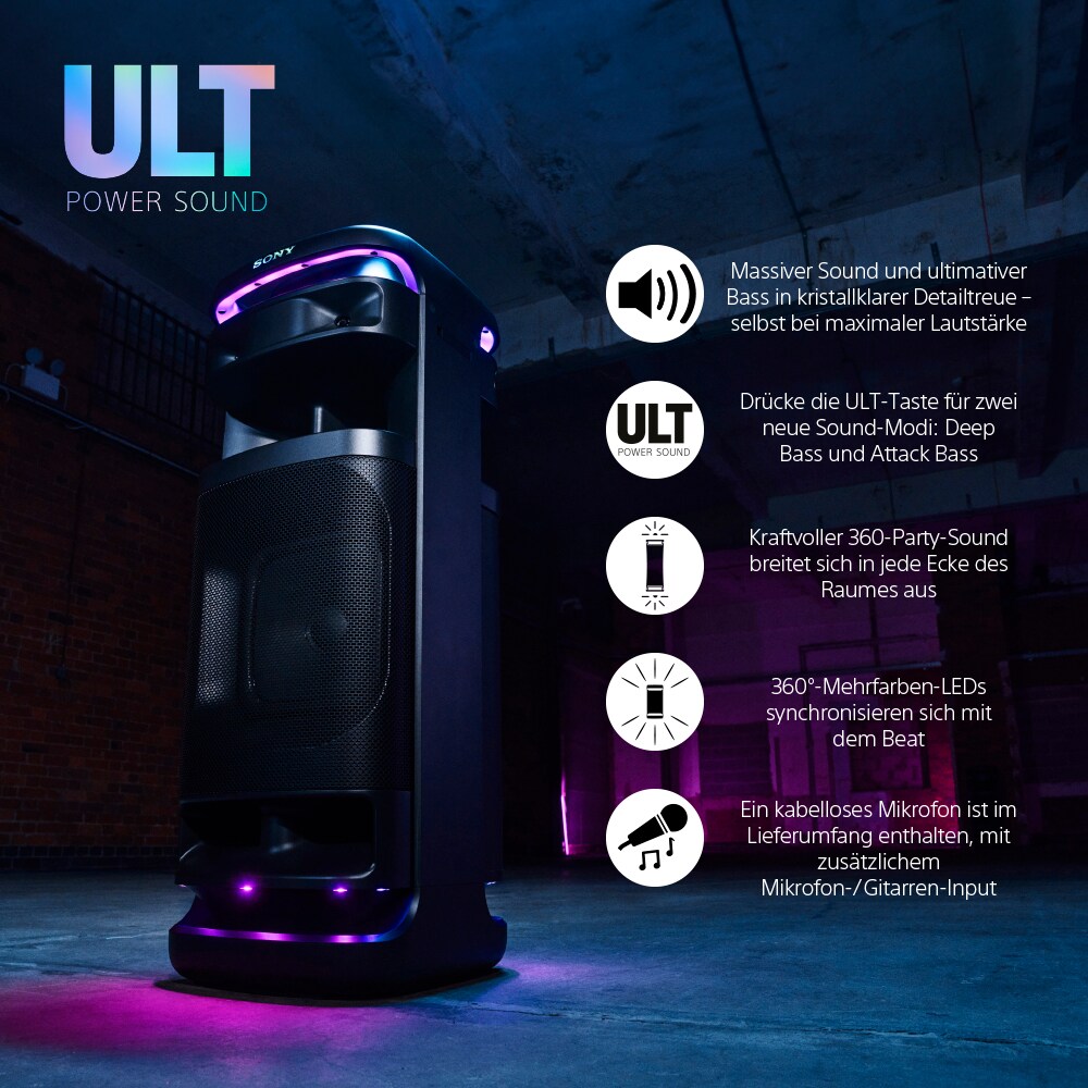 Sony SRS-ULT10 ULT TOWER 10 Bluetooth-Partylautsprecher schwarz