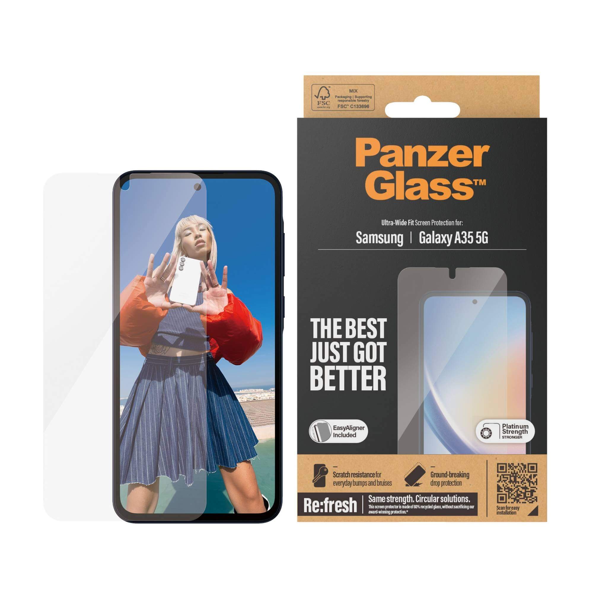 PanzerGlass Displayschutzglas | Ultra-Wide Fit mit Aufbringhilfe