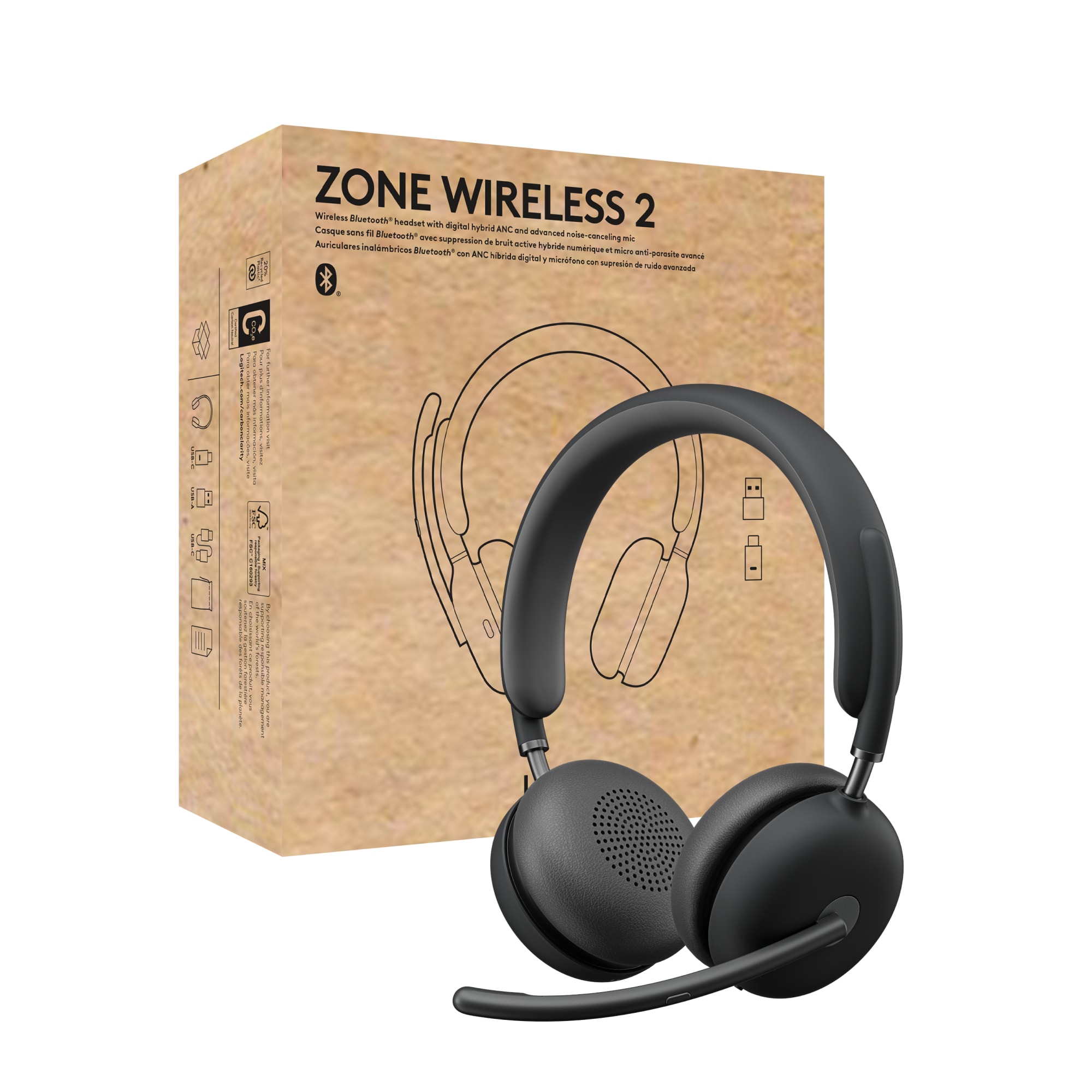 Logitech Zone Wireless 2 (MS-Teams-Version) KI-gesteuertes Headset