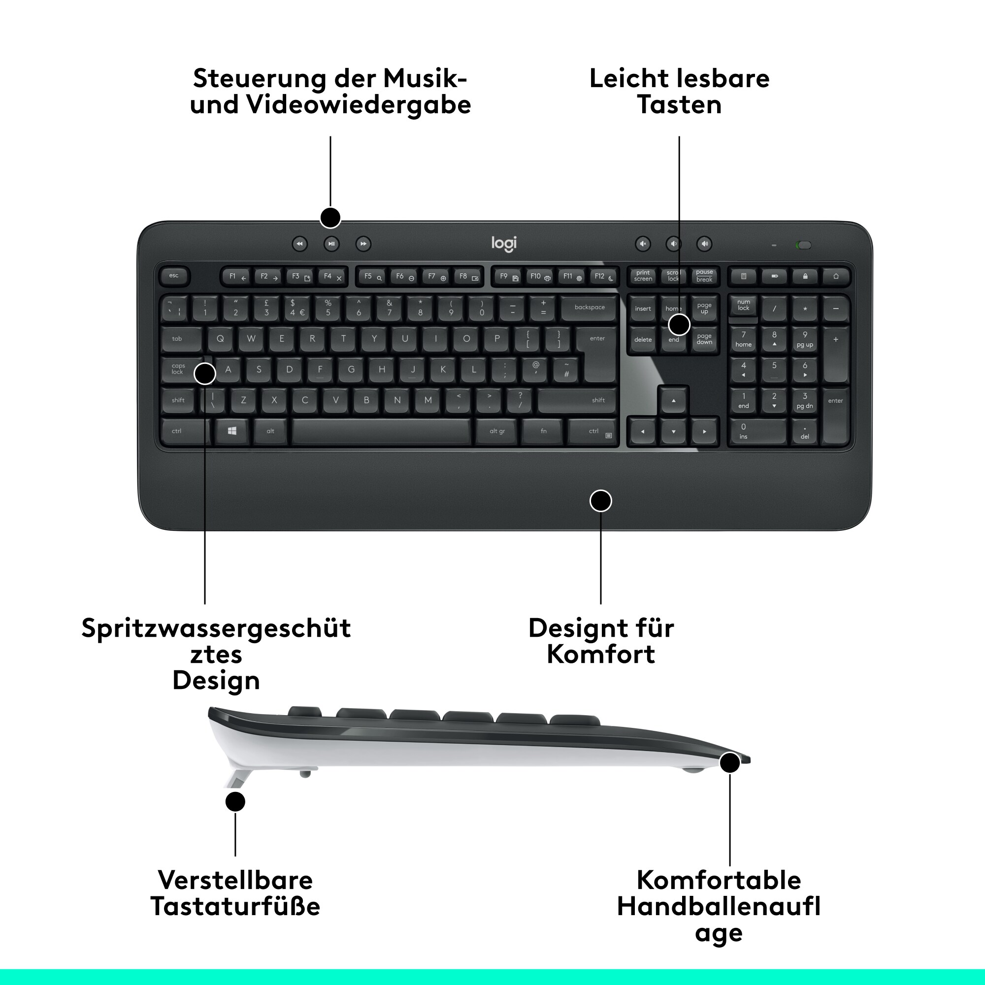 Logitech MK540 Advanced - US Layout - Kabellose Maus-Tastaturkombination