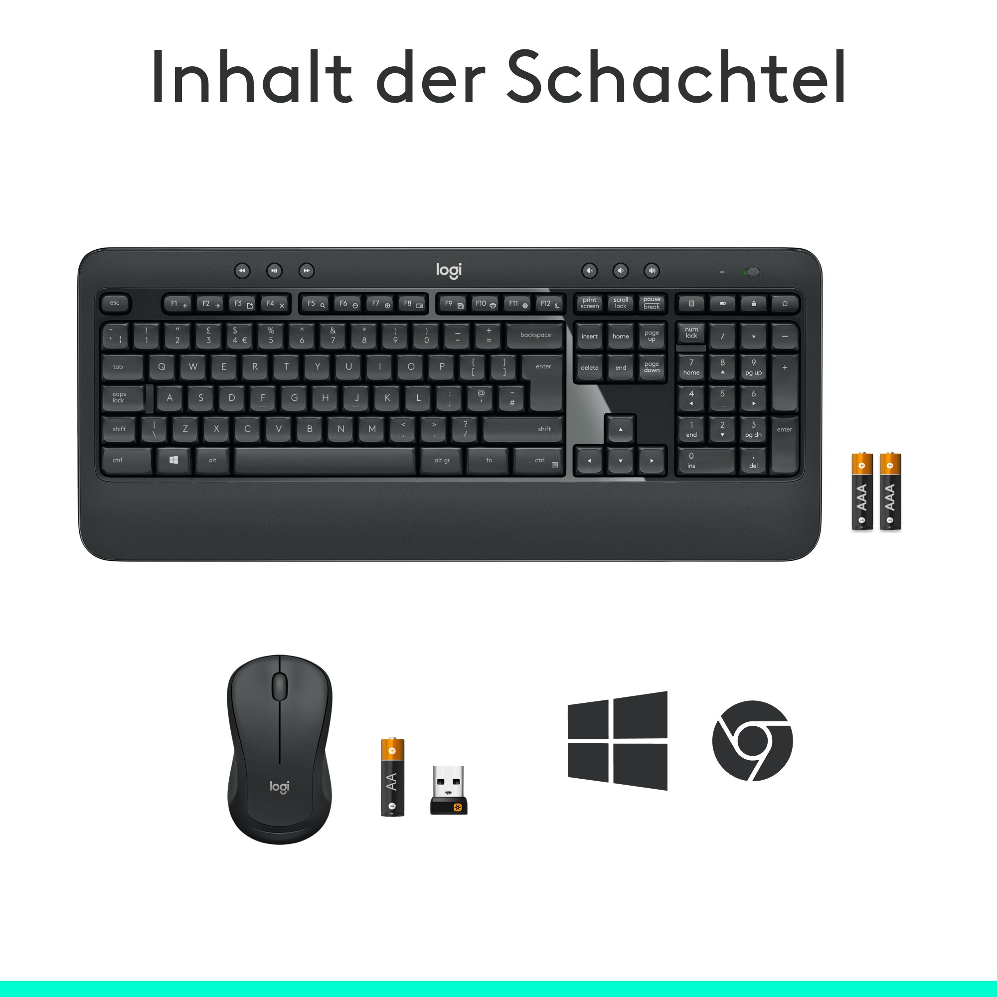 Logitech MK540 Advanced - US Layout - Kabellose Maus-Tastaturkombination