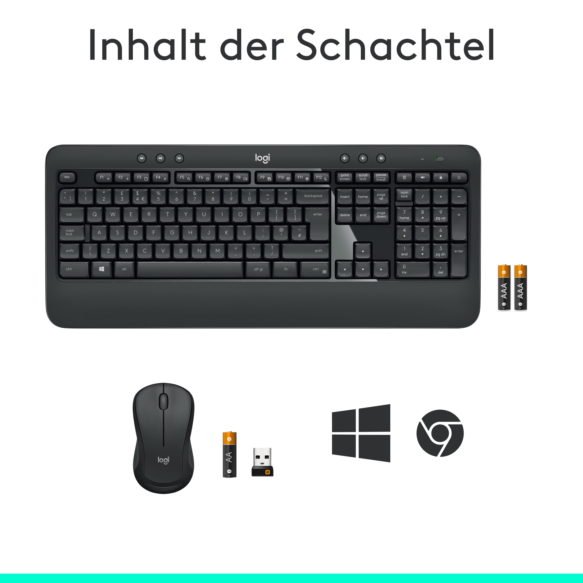 Logitech MK540 Advanced - DE Layout - Kabellose Maus-Tastaturkombination