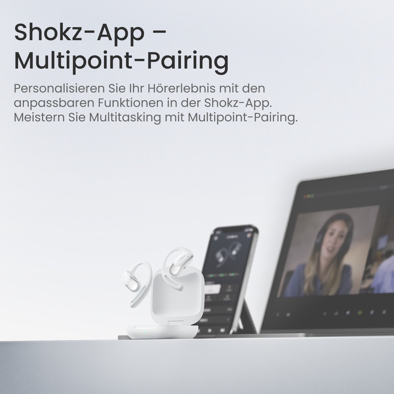 Shokz OpenFit Air True-Wireless Open-Ear-Kopfhörer White ++ Cyberport