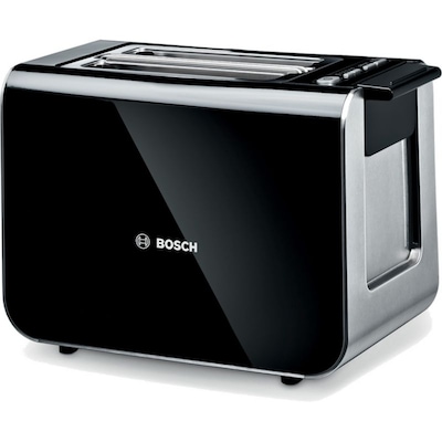 Bosch F günstig Kaufen-Bosch TAT 8613 Styline Toaster schwarz. Bosch TAT 8613 Styline Toaster schwarz <![CDATA[• 2-Scheiben-Toaster mit einstellbarem Bräunungsgrad • Leistung: 875 Watt, Stopp-Taste & Auftau-Funktion • Brotscheibenzentrierung & Liftfunktion • Gehäuse w