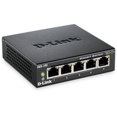 10 Fach günstig Kaufen-D-Link DGS-105 5-Port Desktop Gigabit Switch. D-Link DGS-105 5-Port Desktop Gigabit Switch <![CDATA[• Einfache Plug&Play-Installation • Quality of Service zur Priorisierung des Datenverkehrs • Arbeitet geräuschlos durch eine lüfterlose Bauweise 