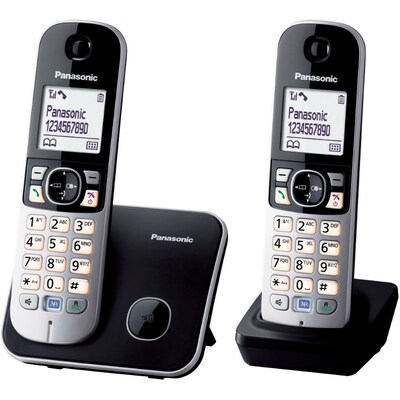 PANASONIC günstig Kaufen-Panasonic KX-TG6812GB schwarz inkl. 2.Mobiteil und Ladeschale. Panasonic KX-TG6812GB schwarz inkl. 2.Mobiteil und Ladeschale <![CDATA[• Anschluss: analog • Anrufbeantworter: ohne • Display: monochrom • Stand-by-Zeit: 170 Stunden • Ausstattung: S