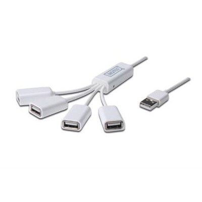 USB C  günstig Kaufen-DIGITUS USB 2.0 Kabel Hub, 4-Port. DIGITUS USB 2.0 Kabel Hub, 4-Port <![CDATA[• 4-Port USB 2.0 Hub • 4 x USB A Buchse]]>. 