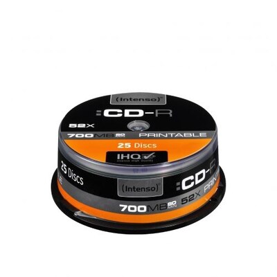 Intenso  52x CD-R Printable 80Min 700MB 25er Spindel | 04034303004126