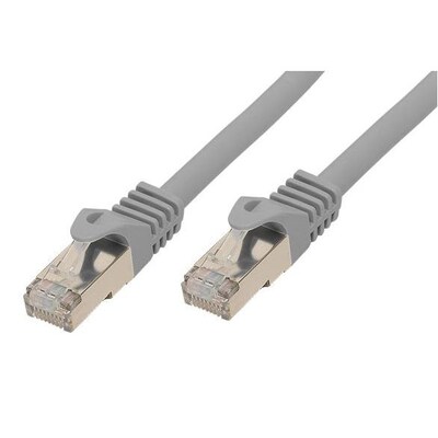Kabel 4 günstig Kaufen-Good Connections Patchkabel mit Cat. 7 Rohkabel S/FTP grau 0,5m. Good Connections Patchkabel mit Cat. 7 Rohkabel S/FTP grau 0,5m <![CDATA[• Mit Rastnasenschutz (RNS®) • Rohkabel nach Cat. 7 Vorgaben gefertigt • 2x geschirmte RJ45 Cat. 6A Stecker 