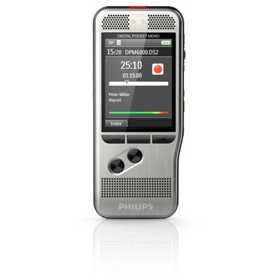 Philips günstig Kaufen-Philips Pocket Memo DPM6000 Digitales Diktiergerät mit 2Mic-Stereoaufnahme. Philips Pocket Memo DPM6000 Digitales Diktiergerät mit 2Mic-Stereoaufnahme <![CDATA[• System: Digitales Diktiergerät • Speicherkapazität: SDHC-Card bis 32GB • Ak