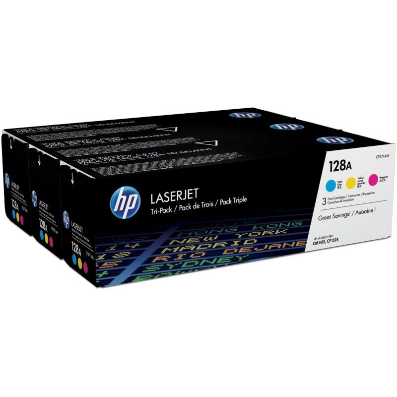 HP CF371AM / 128A Original Toner Multipack (Cyan, Magenta, Gelb)