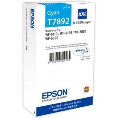 Epson C13T789240 Druckerpatrone T7892 XXL Cyan 4,000 Seiten