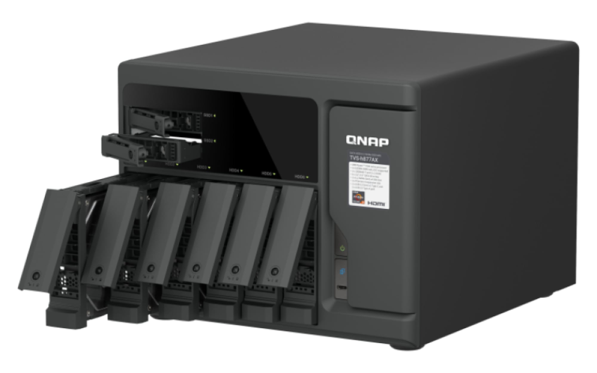 QNAP TVS-h877AX-R5-16G NAS Tower AMD Ryzen™ 5 16 GB DDR5 QNAP QTS Schwarz