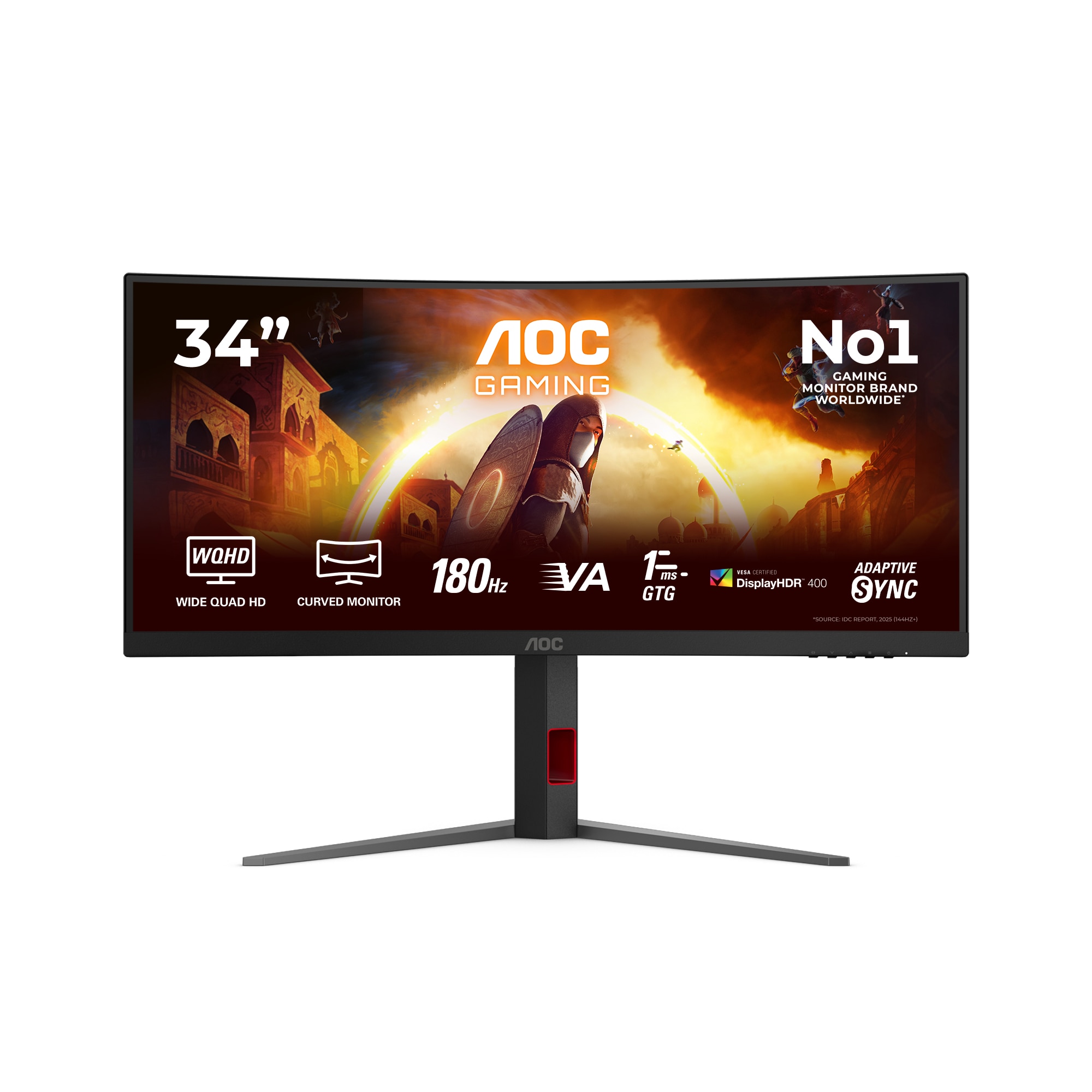 AOC CU34G4CA 34 Zoll UWQHD 21:9 180 Hz Curved Gaming Monitor