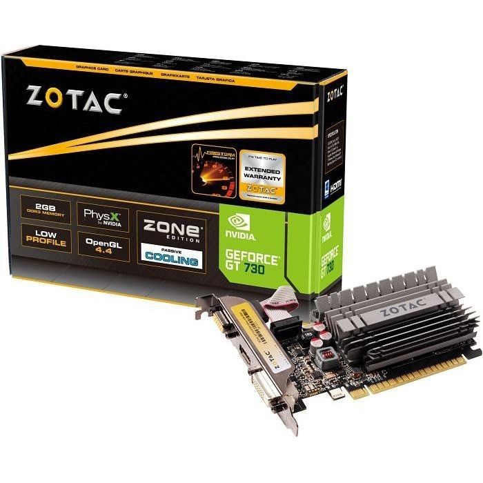 Zotac GeForce GT 730 Zone Edition 2GB DDR3 Grafikkarte 2x DVI/HDMI/VGA