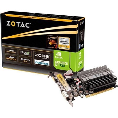 ACE 3 günstig Kaufen-ZOTAC GeForce GT 730 Zone Edition 2GB DDR3 Grafikkarte LP DVI/HDMI/VGA. ZOTAC GeForce GT 730 Zone Edition 2GB DDR3 Grafikkarte LP DVI/HDMI/VGA <![CDATA[• GeForce GT 730, PCI-Express 2.0, passiv gekühlt • 2.048 MB DDR3-RAM (64bit Speicherinterface) 