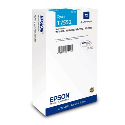 Druckerpatrone 24 günstig Kaufen-Epson C13T755240 Druckerpatrone cyan T7552 (ca. 4.000 Seiten). Epson C13T755240 Druckerpatrone cyan T7552 (ca. 4.000 Seiten) <![CDATA[Epson C13T755240 Druckerpatrone cyan T7552 (ca. 4.000 Seiten)]]>. 