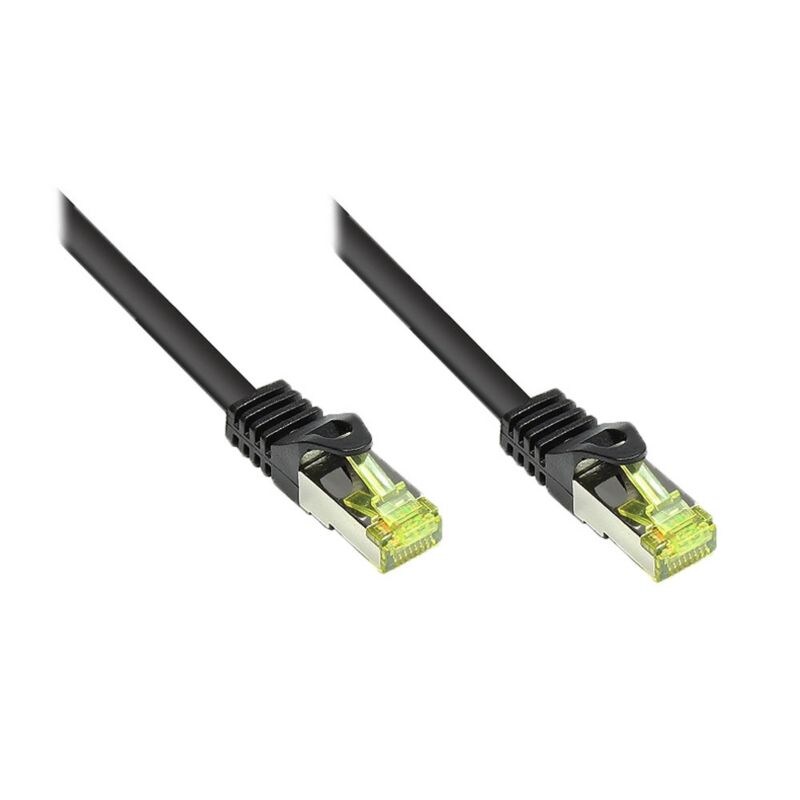 Good Connections Patchkabel mit Cat. 7 Rohkabel S/FTP 0,15m schwarz