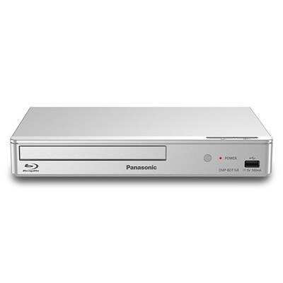 USB C  günstig Kaufen-Panasonic DMP-BDT168 Blu-ray Player silber. Panasonic DMP-BDT168 Blu-ray Player silber <![CDATA[• Wiedergabeformate: FullHD 3D Blu-ray, DVD, CD, MP3, JPEG • Anschlüsse: HDMI, 1xUSB, Ethernet • Zugriff auf spannende Internet Apps • Wiedergabe zahl
