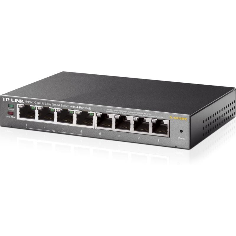 TP-LINK TL-SG108PE 8-Port Desktop Gigabit Easy Smart Switch mit 4x PoE