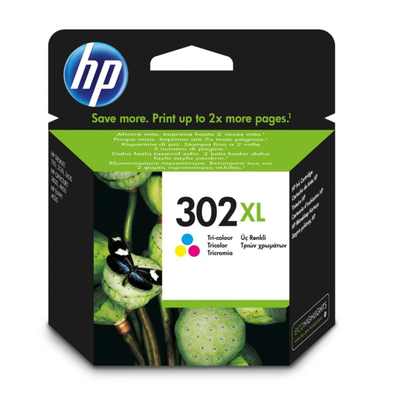 HP F6U67AE Original Druckerpatrone 302XL farbig Cyan Magenta Gelb ca. 330 Seiten