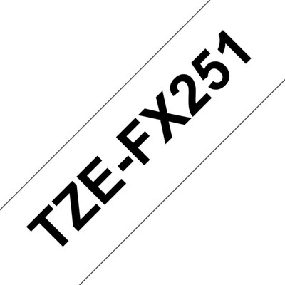 Brother TZe-FX251 Schriftband, 24mm x 8m, schwarz auf weiss, Flexi-Tape