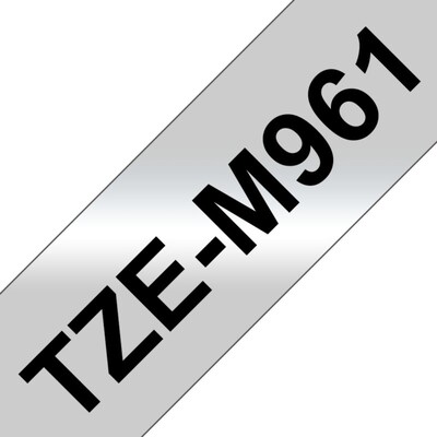 Brother TZe-M961 Schriftband, 36mm x 8m, schwarz auf silber (matt)