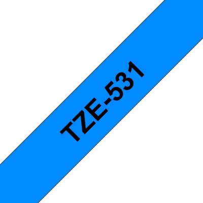 Schriftband günstig Kaufen-Brother TZe-531 Schriftband 12mm x 8m, schwarz auf blau, selbstklebend. Brother TZe-531 Schriftband 12mm x 8m, schwarz auf blau, selbstklebend <![CDATA[• Brother TZE-531 Schriftband 12mm x 8m • Bandfarbe blau, Schriftfarbe schwarz • für Brother P-T