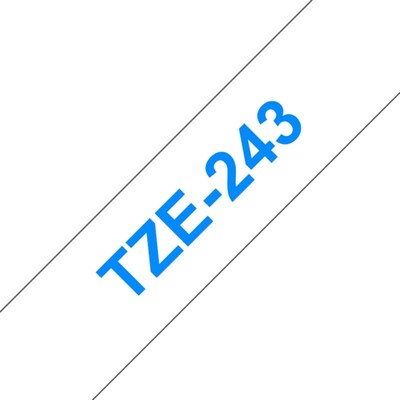 PASSEND  günstig Kaufen-Brother TZe-243 Schriftband, 18mm x 8m, blau auf weiß, selbstklebend. Brother TZe-243 Schriftband, 18mm x 8m, blau auf weiß, selbstklebend <![CDATA[• Brother TZE-243 Schriftband, 18mm x 8m • Bandfarbe weiß, Schriftfarbe blau • passend fü