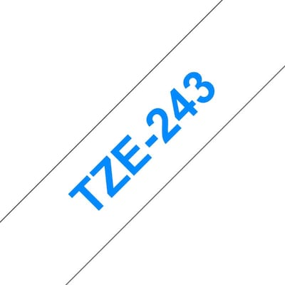 Brother TZ günstig Kaufen-Brother TZe-243 Schriftband, 18mm x 8m, blau auf weiß, selbstklebend. Brother TZe-243 Schriftband, 18mm x 8m, blau auf weiß, selbstklebend <![CDATA[• Brother TZE-243 Schriftband, 18mm x 8m • Bandfarbe weiß, Schriftfarbe blau • passend fü