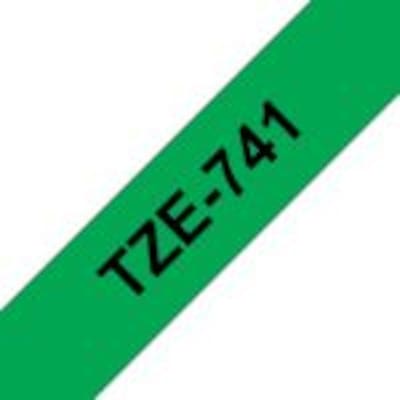 Brother TZ günstig Kaufen-Brother TZe-741 Schriftband, schwarz auf grün, 18mm x 8m, selbstklebend. Brother TZe-741 Schriftband, schwarz auf grün, 18mm x 8m, selbstklebend <![CDATA[• Brother TZe-741 TZ-Schriftband 18mm x 8m • Bandfarbe grün, Schriftfarbe schwarz • 