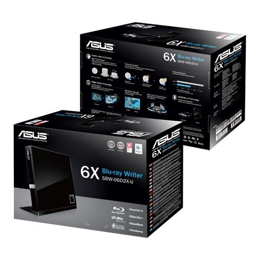 *ASUS SBW-06D2X-U Blu-ray Brenner USB 2.0 Schwarz Retail