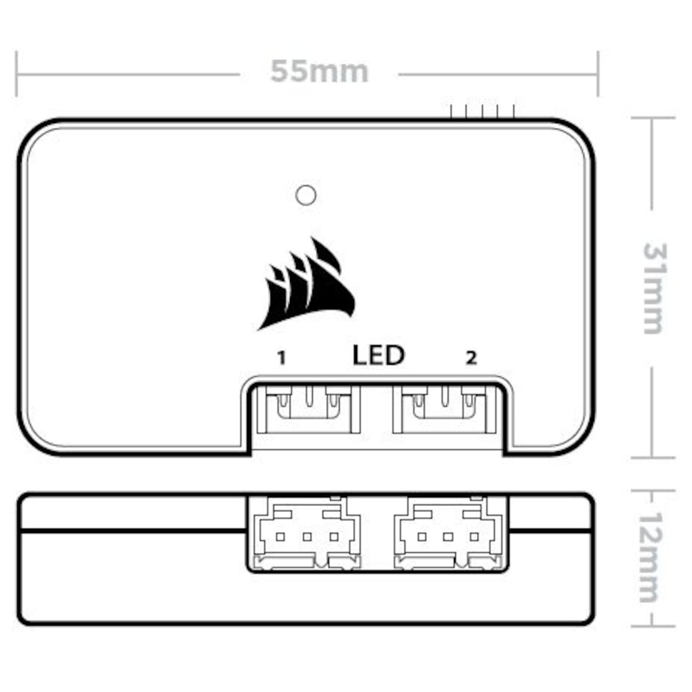 Corsair Lighting Node PRO LED Leuchtleiste RGB, 4 Stück mit Regler