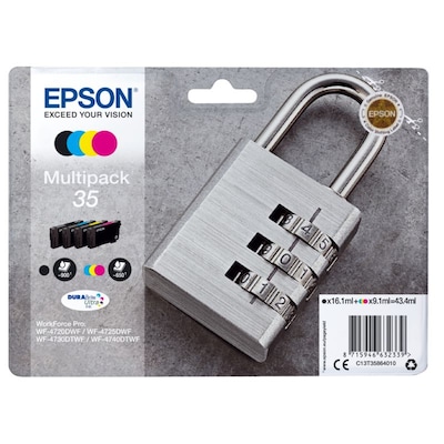 Epson 35 Original Druckerpatronen Multipack Schwarz, Cyan, Gelb, Magenta T3586