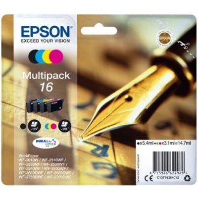 12 Pack günstig Kaufen-Epson Druckerpatronen Multipack 16 Cyan Magenta Gelb Schwarz. Epson Druckerpatronen Multipack 16 Cyan Magenta Gelb Schwarz <![CDATA[• Epson Tintenpatronen Multipack C13T16264010 / C13T16264012 • Farbe: Schwarz, Cyan, Magenta, Gelb • Reichweite: ca. 