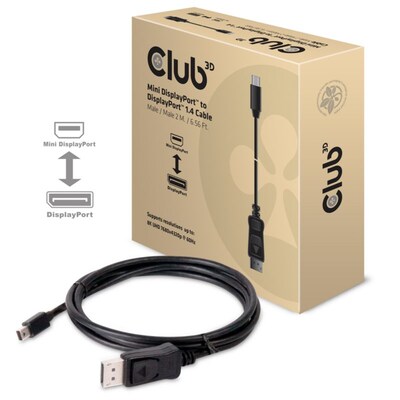 2M DISPLAYPORT günstig Kaufen-Club 3D 8K 60Hz Displayport 1.4 Adapterkabel 2m mDP zu DP HBR3 CAC-1115. Club 3D 8K 60Hz Displayport 1.4 Adapterkabel 2m mDP zu DP HBR3 CAC-1115 <![CDATA[• Displayport-Kabel • Anschlüsse: Mini Displayport und Displayport • Farbe: schwarz, Länge: 2