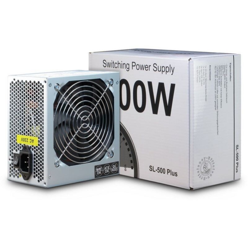 120 Watt günstig Kaufen-Inter-Tech SL-500 Plus 500 Watt ATX-Netzteil PFC 120mm Retail. Inter-Tech SL-500 Plus 500 Watt ATX-Netzteil PFC 120mm Retail <![CDATA[• Aufrüstnetzteil mit 500 Watt • 120mm Lüfter • 1x 20+4 Pin, 4+4 pin, 3x IDE, 4x SATA, 1x FDD • ATX 2.4, 19-25dB(A) • Jet