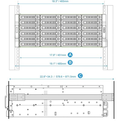 19 mm günstig Kaufen-Qnap Rail Kit RAIL-A02-90. Qnap Rail Kit RAIL-A02-90 <![CDATA[• Rack-Schienen-Kit RAIL-A02-90 • Mounting post width: ≥ 17.8