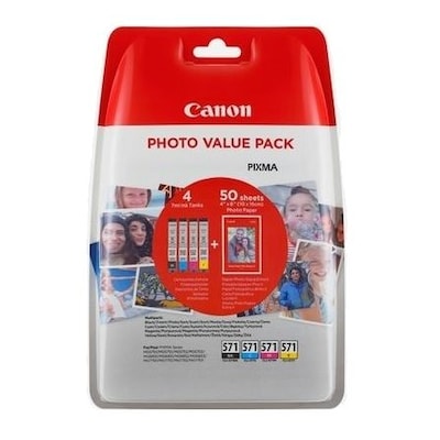 1X Hot günstig Kaufen-Canon CLI-571XL C/M/Y/BK Tinten-Multipack + 50 Blatt Foto Papier PP-201. Canon CLI-571XL C/M/Y/BK Tinten-Multipack + 50 Blatt Foto Papier PP-201 <![CDATA[• Canon CLI571XL C/M/Y/BK Photo Value Pack (0332C005) • Farbe: Cyan, Magenta, Gelb und Schwarz 